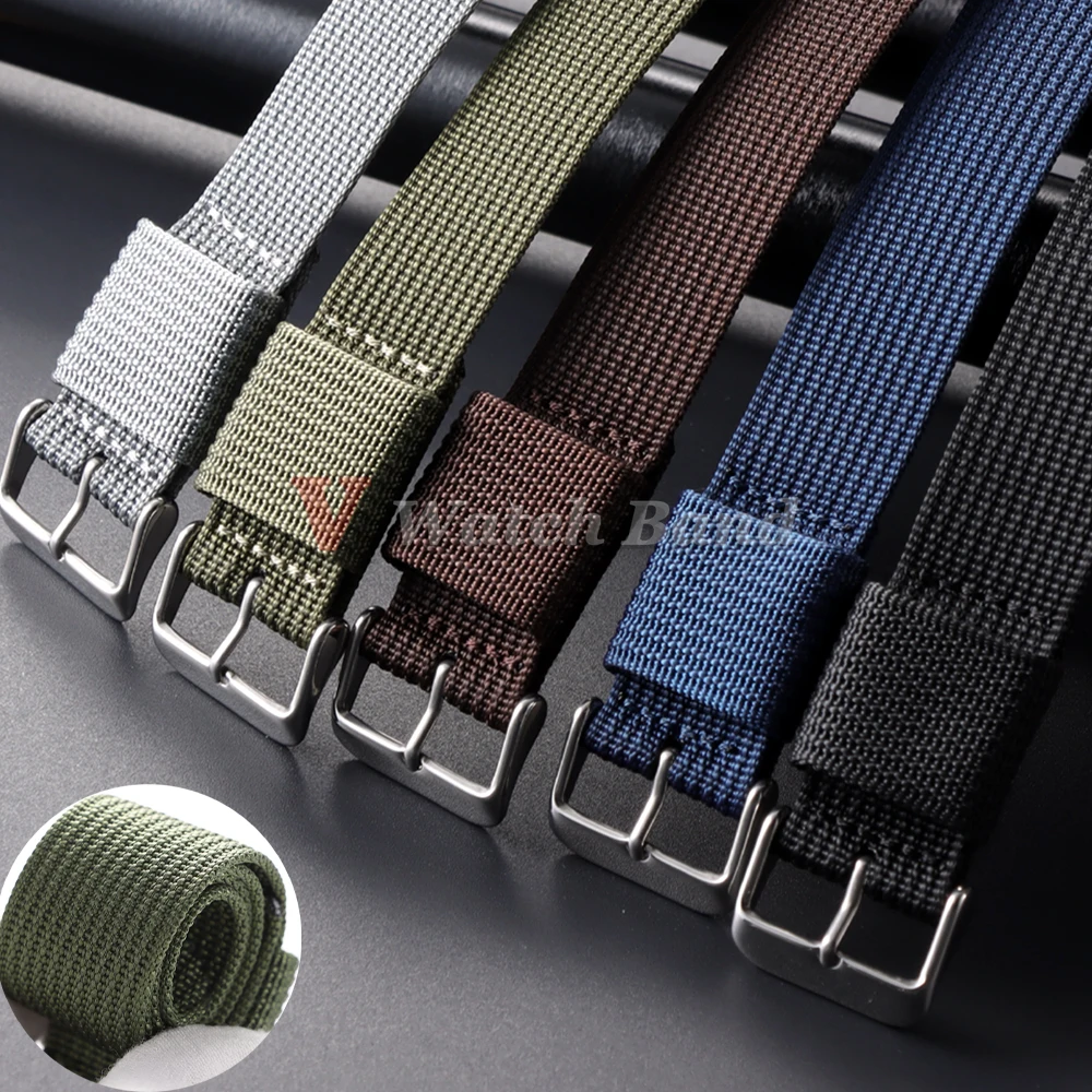 New Universal Sailcloth Watch Strap 18mm 20mm 22mm Ribbed Nylon Watchband Watchband Accessories for Military Watchband Bracelets