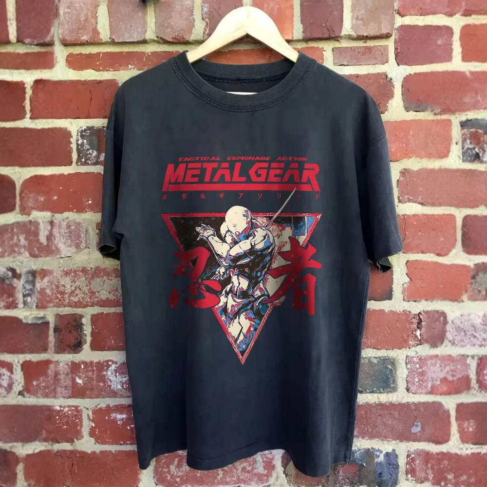 Metal Gear Solid Gray Fox Ninja Print Unisex T Shirt Summer Casual Oversized Cotton Gaming Streetwear Tops Oversized T Shirt