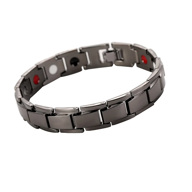 New Men Magnetic Bracelet Magnetic Therapy Hematite Titanium Steel Bracelet Removable BR1107