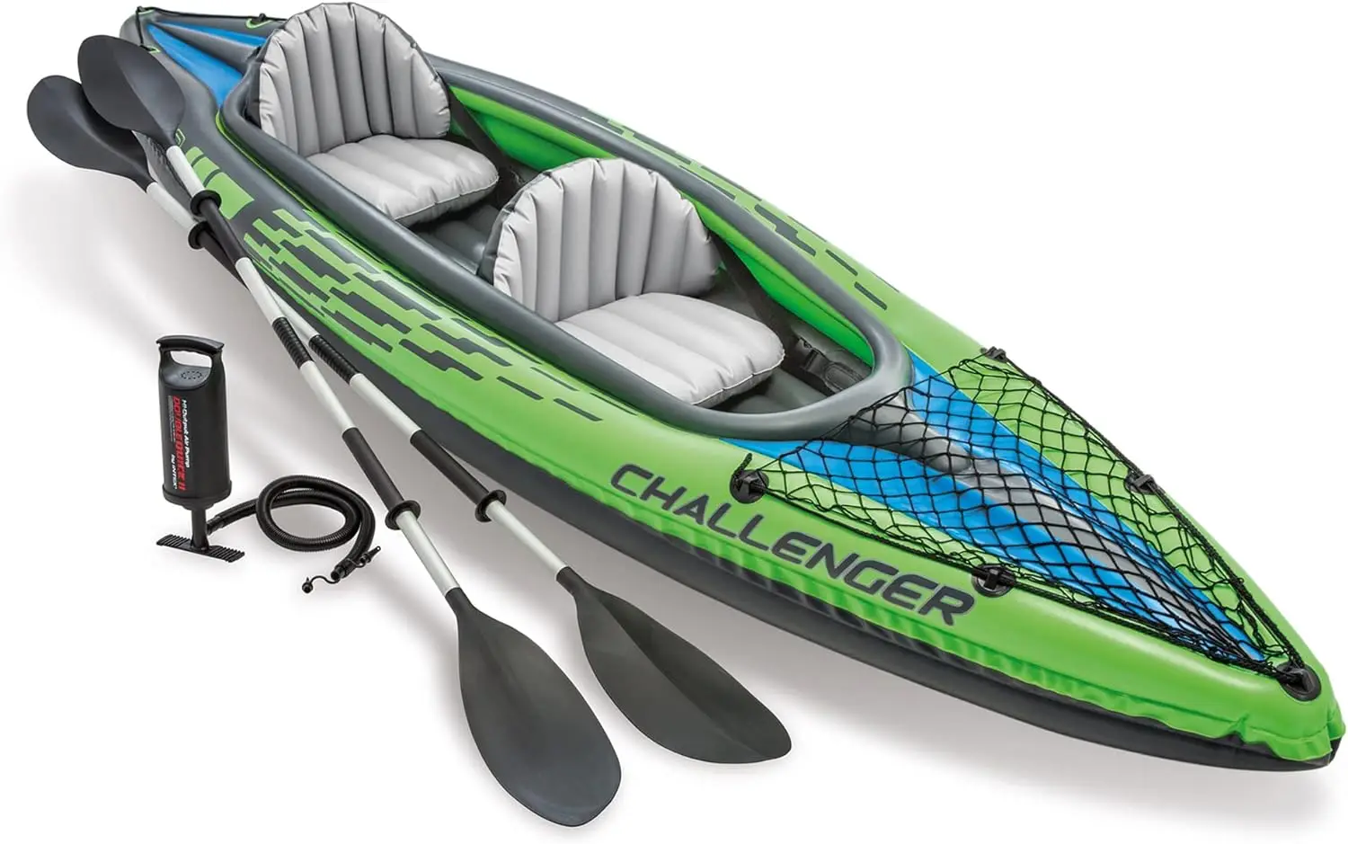 

INTEX Challenger Inflatable Kayak Series: includes Deluxe 86in Kayak Paddles and High-Output Pump – SuperStrong PVC – Adjustable