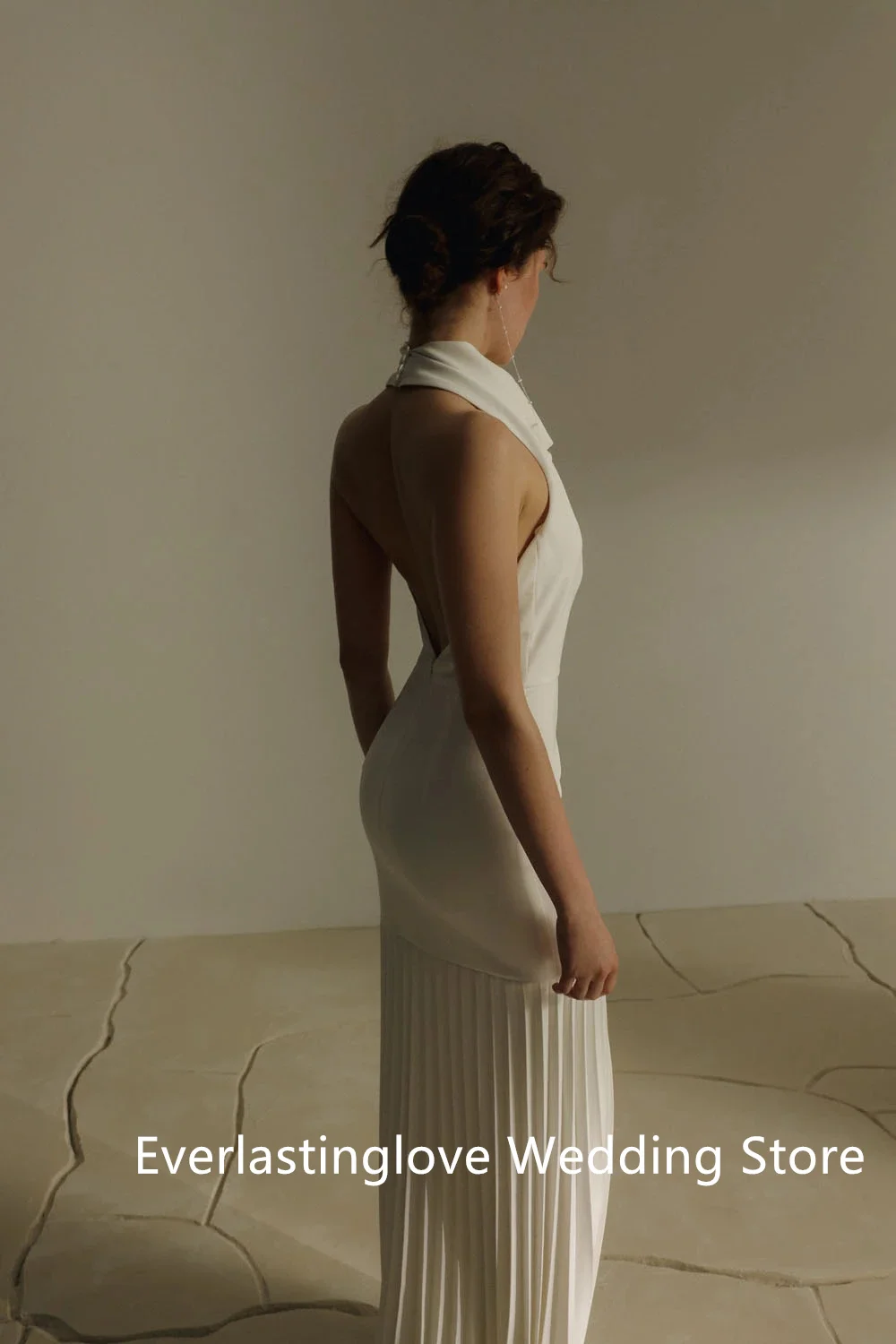 Abiti da sposa tubino in raso senza schienale modello Halter Custom Made Bridal Grown 2026 Vestido De Noival