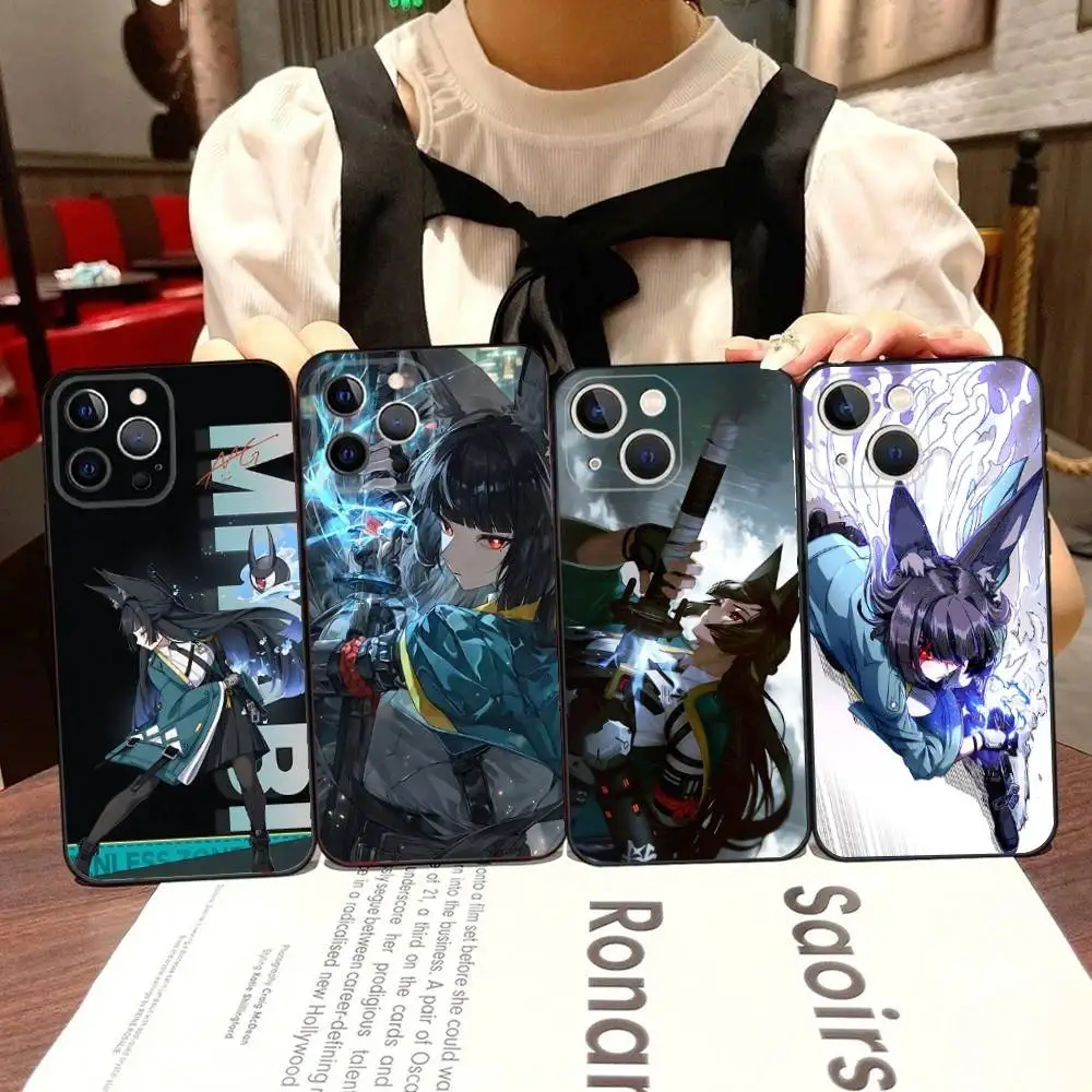 

Miyabi Hoshimi ZZZ Phone Case For iPhone 16,15,14,13,12,11,Pro,X,XS,Max,XR,Plus,Mini Black Soft Silicone Case