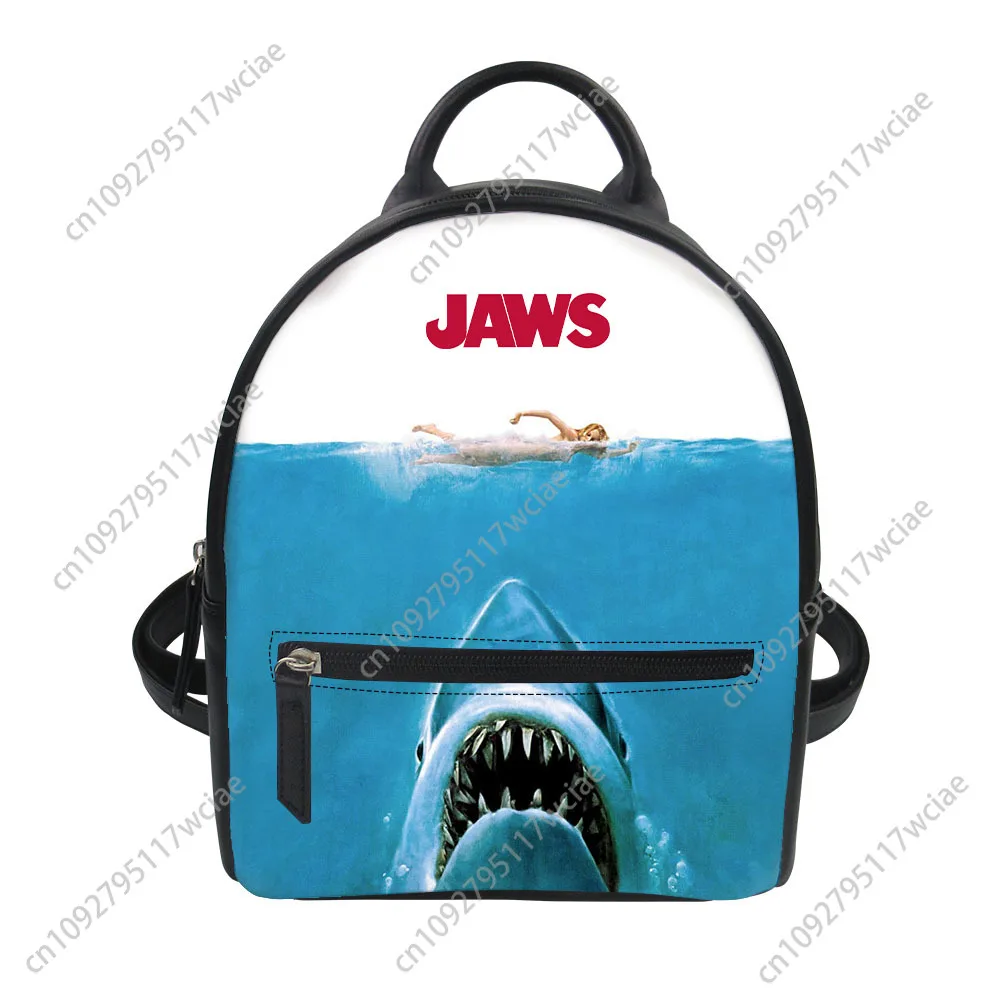 

Jaws Horror Movie Bag Custom Backpack Purse Women Carter Schoolbags Double Shoulder Bag Mini Daypack Leather Travel Bag
