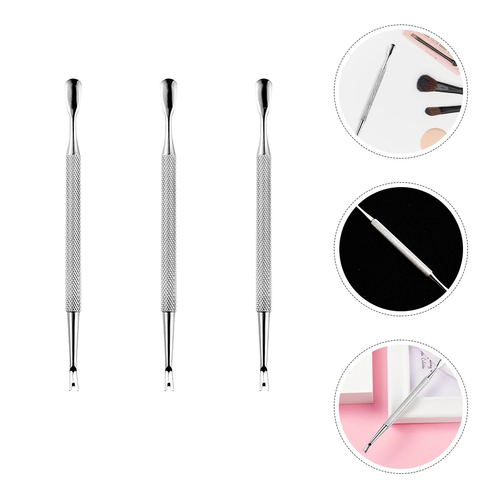 

3 Pcs Stainless Steel Nail File Pusher Tool Cuticle Remover Professional Hangnail Tools for Art
