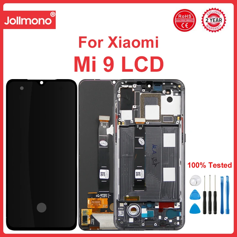 

Super AMOLED 6.39'' Mi 9 M1902F1G Display Screen With Fingerpritns for Xiaomi 9 Mi9 Lcd display Touch Screen Digitizer Assembly