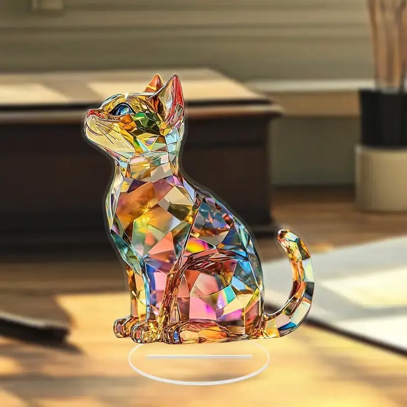 1 Stück Niedliche Kristall-Katzen-Skulptur als Heimdekoration, Schreibtisch-Deko, Ideales Geschenk für Schlafzimmer-Dekoration, Festival- und Partydekoration – Detail 8