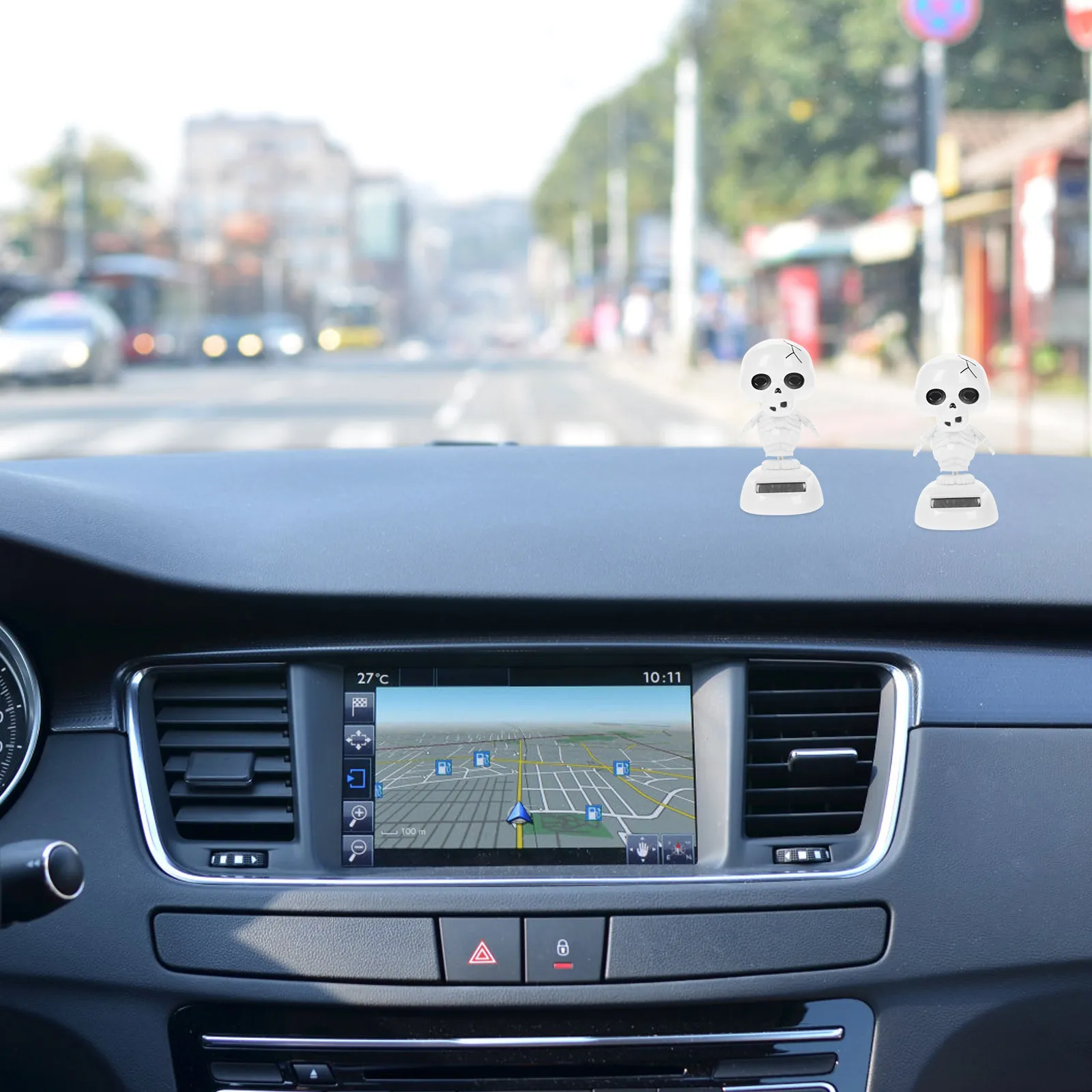 

2Pcs Solar Dancing Ghost Decor Halloween Decoration for Car Desktop Office Shelf Home Indoor Outdoor Use Shaking Head