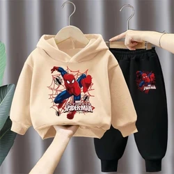 Marvel Spring Autumn Children's Clothing Sets Boys Cartoon Sweatshirt+Sweatpant 2pcs Kids Hooded Sport Pullover Set Tracksuit