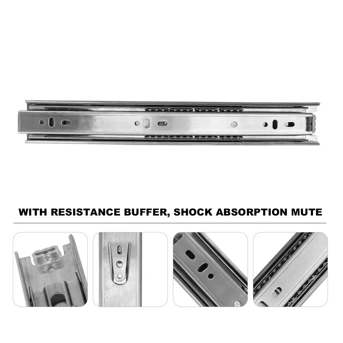 

Гидравлическая направляющая для выдвижных ящиков из нержавеющей стали, направляющие для выдвижных ящиков, бесшумная направляющая для кухонного шкафа, бесшумный шар, пряжка для защиты от поездок, гладкая