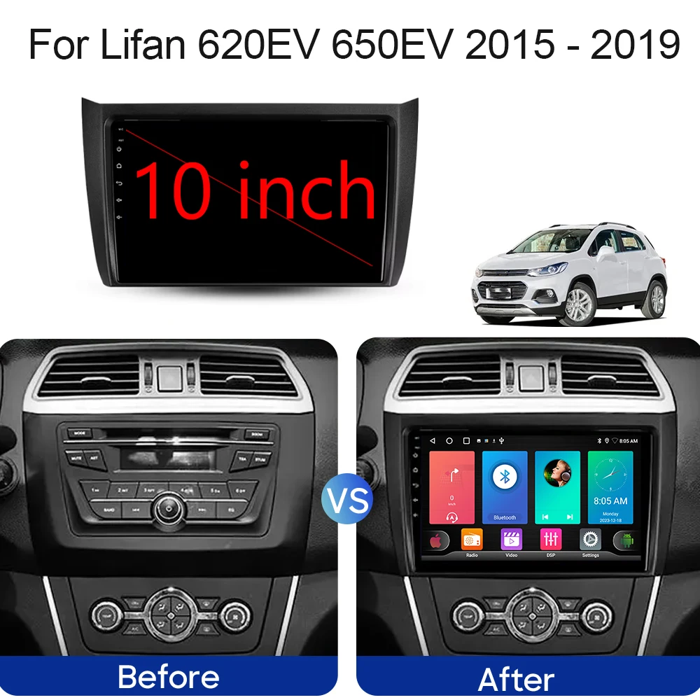 Carplay For Lifan 620EV 650EV 2015 - 2019 Car Radio Wireless Android Auto Multimedia Player GPS Navigation 5G WIFI No 2din DVD