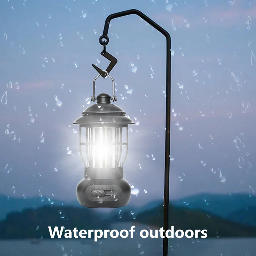 2025 في الهواء الطلق LED فانوس التخييم المحمولة USB مصباح قابل لإعادة الشحن الرجعية مصباح ليد السفر خيمة مصباح الفوانيس المحمولة مصباح الصيد