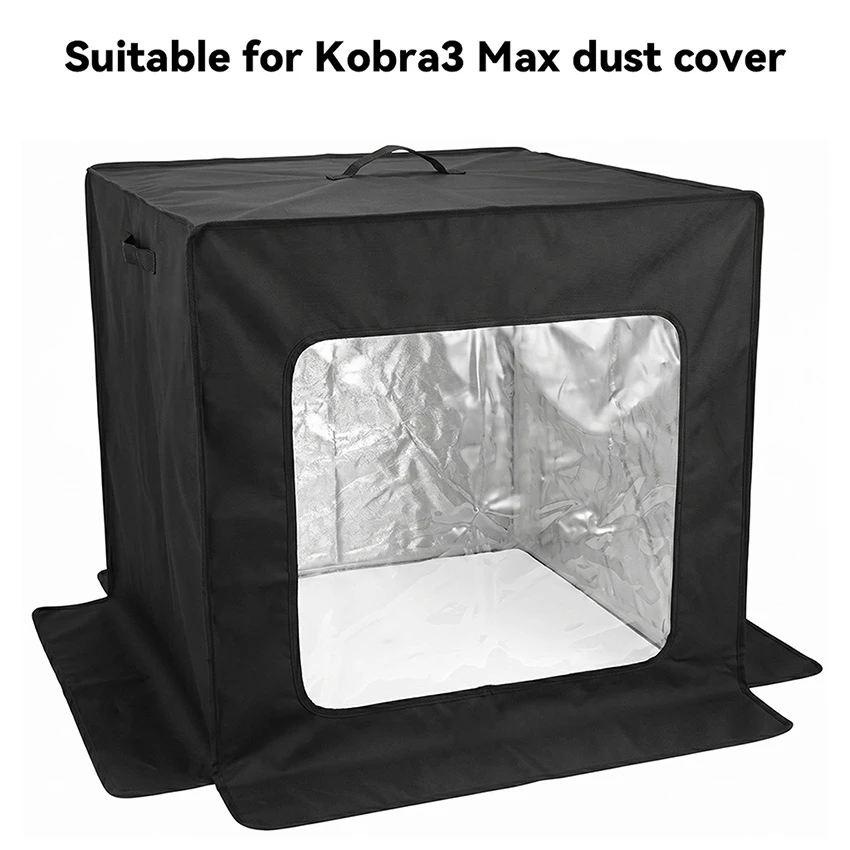 High-Temperature-Resistant Flame-Retardant Black Dust Cover with Viewing Window for Kobra 3 Max 3D Printer Accessories