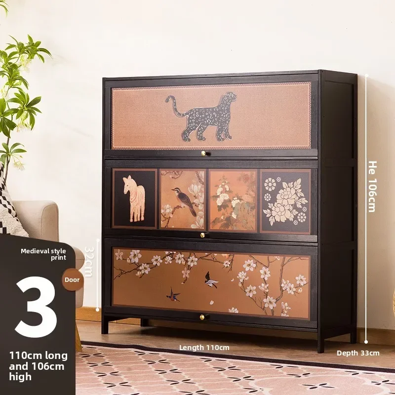Internet celebrity Household solid wood bookcase display cabinet locker bookshelf floor-to-ceiling glass door storage cabinet - view 5