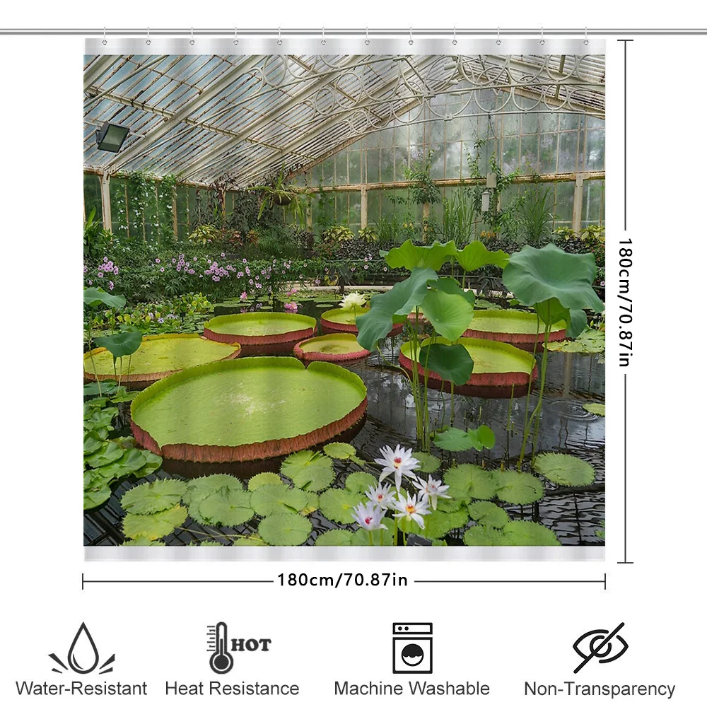 الأمازون الغابات المطيرة النباتية دش الستار الاستوائية ورقة نمط الطبيعة ديكور مقاوم للماء الحمام النسيج خلفية الجدار الشنق #6
