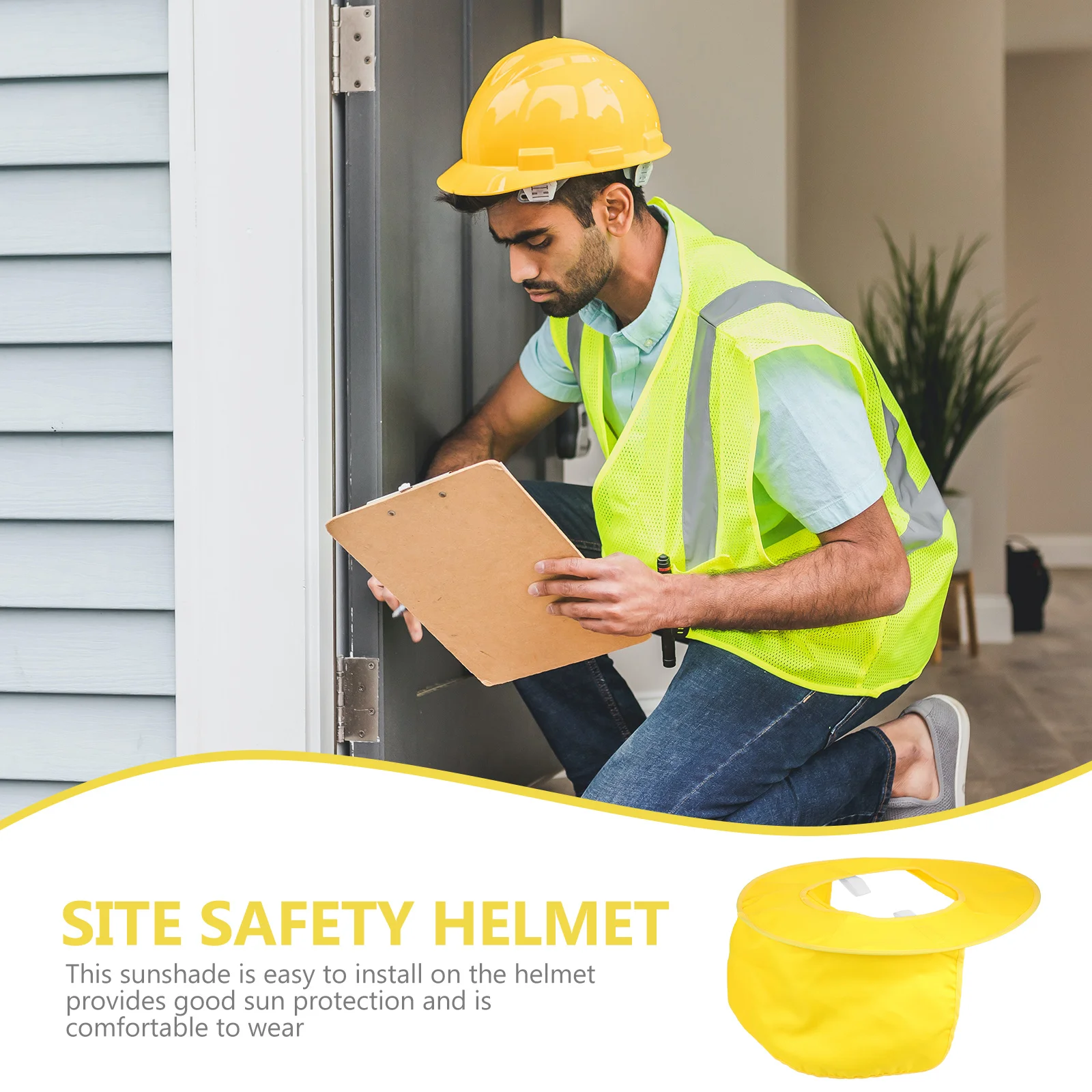 

Hard Hat Sun Shade Cover Visor Neck Protector Shield Construction Workers Lightweight Breathable Easy Install