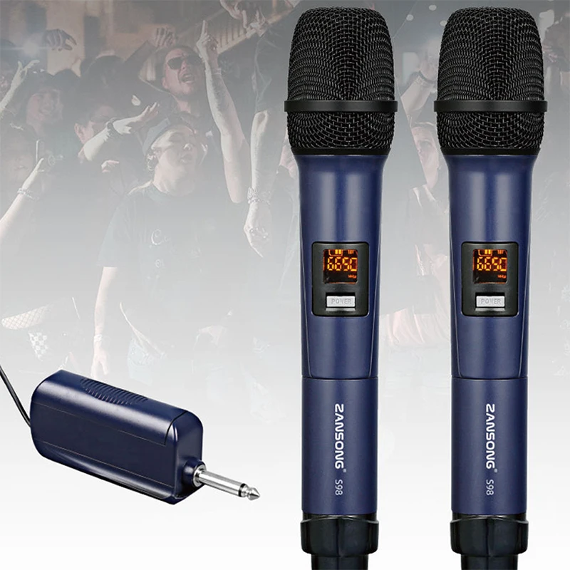 

New Wireless Microphone 2 Channels UHF Professional Handheld Mic Micphone For Party Karaoke Professional Church Show Meeting