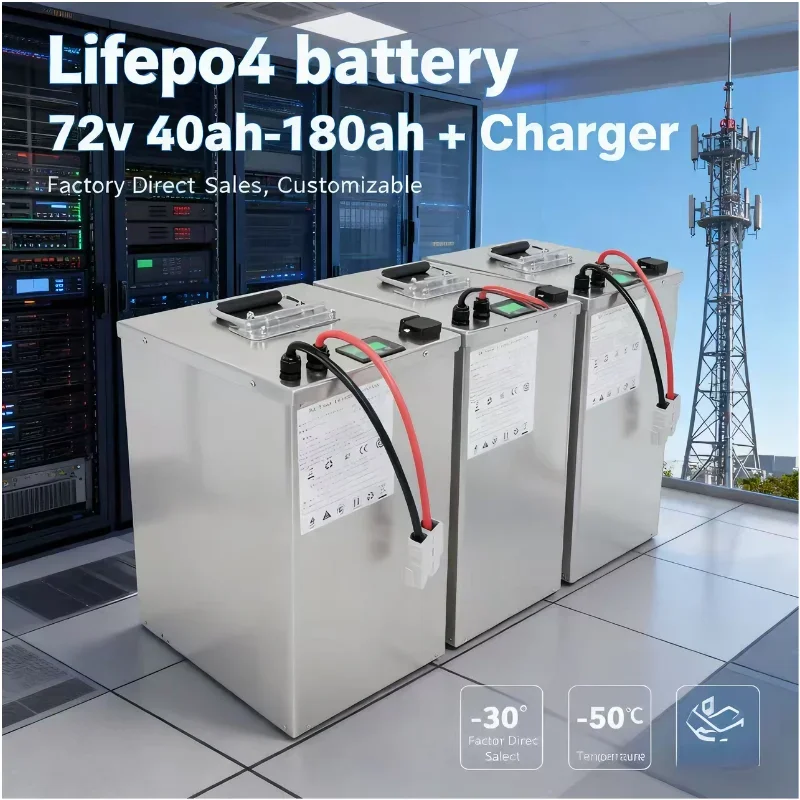 72V Lithium Battery Lifepo4 40ah-180ah with BMS for Scooter Inverter EV Bike Tricycle Caravan - High Capacity Energy Storage