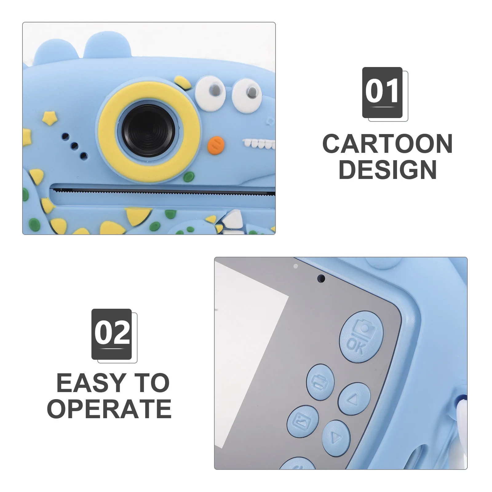 Cartoon Digital Camera For Kids Instant Print Color Photo Printing Portable Children Self-Printing Camera For Diy Parties