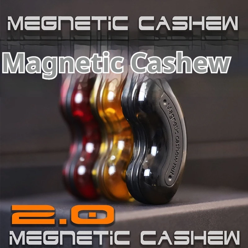 

Magnetic Cashew Push Card edc Three Layer push Card Hand rotation Super Boring Decompression toy Office Mute toy key pendant dec