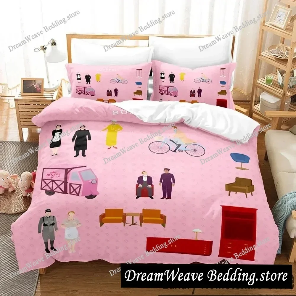 3D Print Grand Budapest Hotel Movie Bedding Set Duvet Cover Bed Set Quilt Cover Pillowcase Comforter King Queen Size Boys Adult