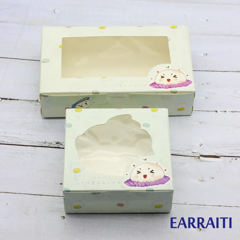 

50PCS Gift Box Window Kids Birthday Home Party Favors Candy Cookies Baking Food Cup Cake Macaron Paper Packing Boxes Cardboard