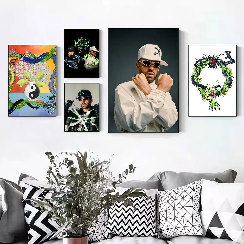 

F-Feid El Green Print La Saga Peelable Self-adhesive Poster Stickers Are Suitable For Frameless Wall Decoration In A Room