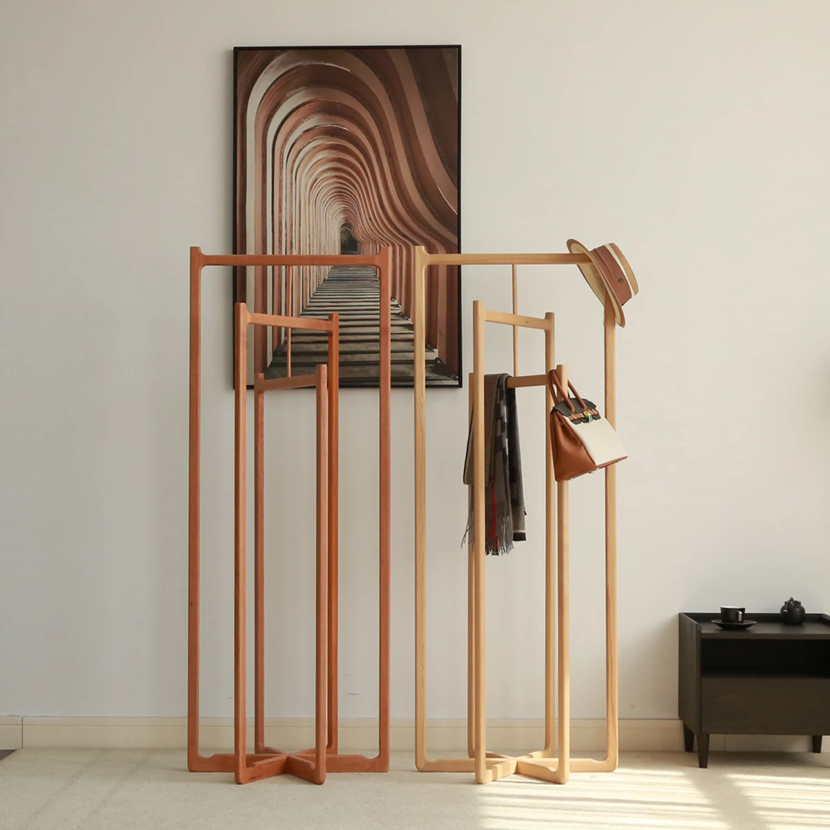 

Solid coat rack All solid wood ash Bedroom door storage rack Simple cherry wood hanger