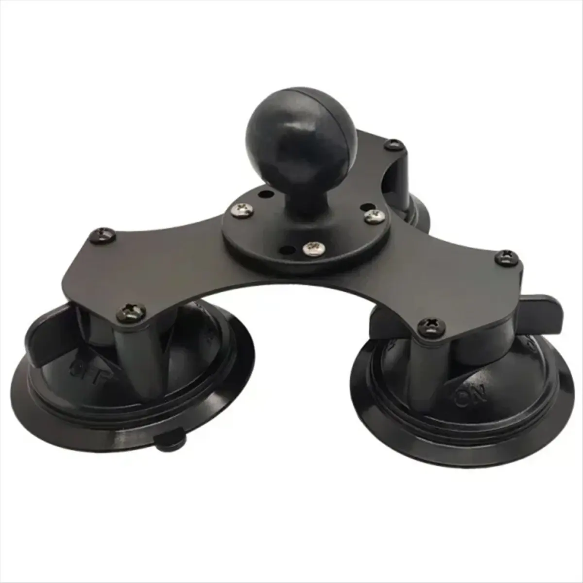 M05K 1.5 Inch Ball Head Car Window Twist-Lock Triple Suction Cup Base with AMPS Hole Ball Mount for Gopro Phone for Garmin view 2