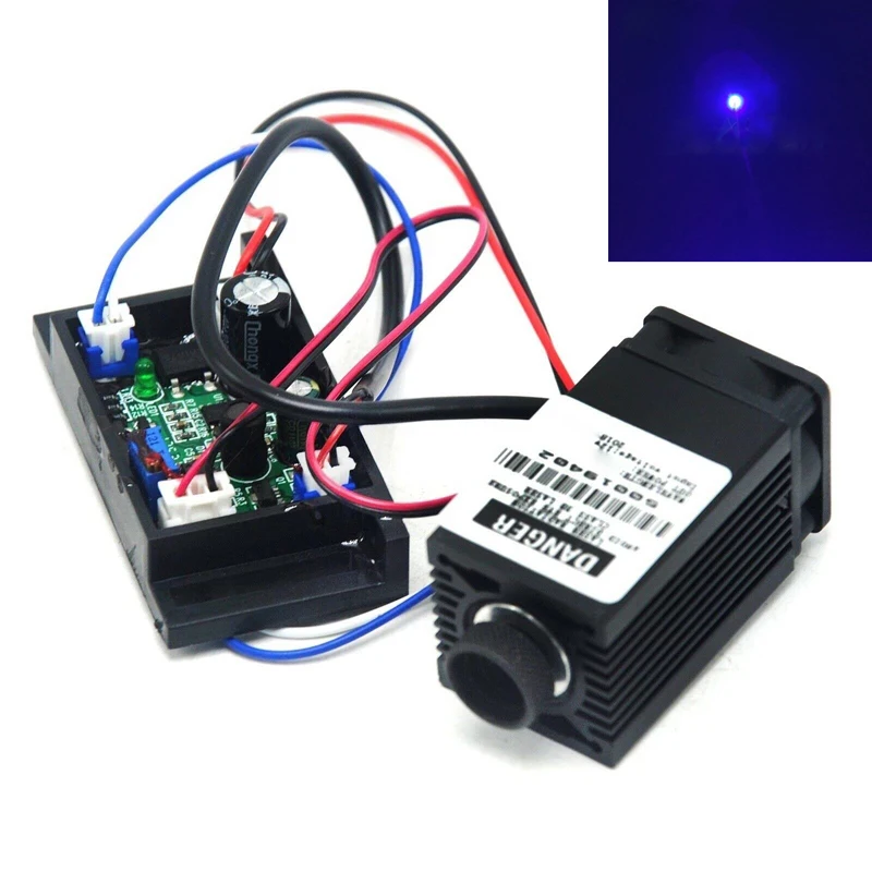 

450nm 500mW Focusable Dot Blue Laser Module Adjustable Beam 12V Driver TTL