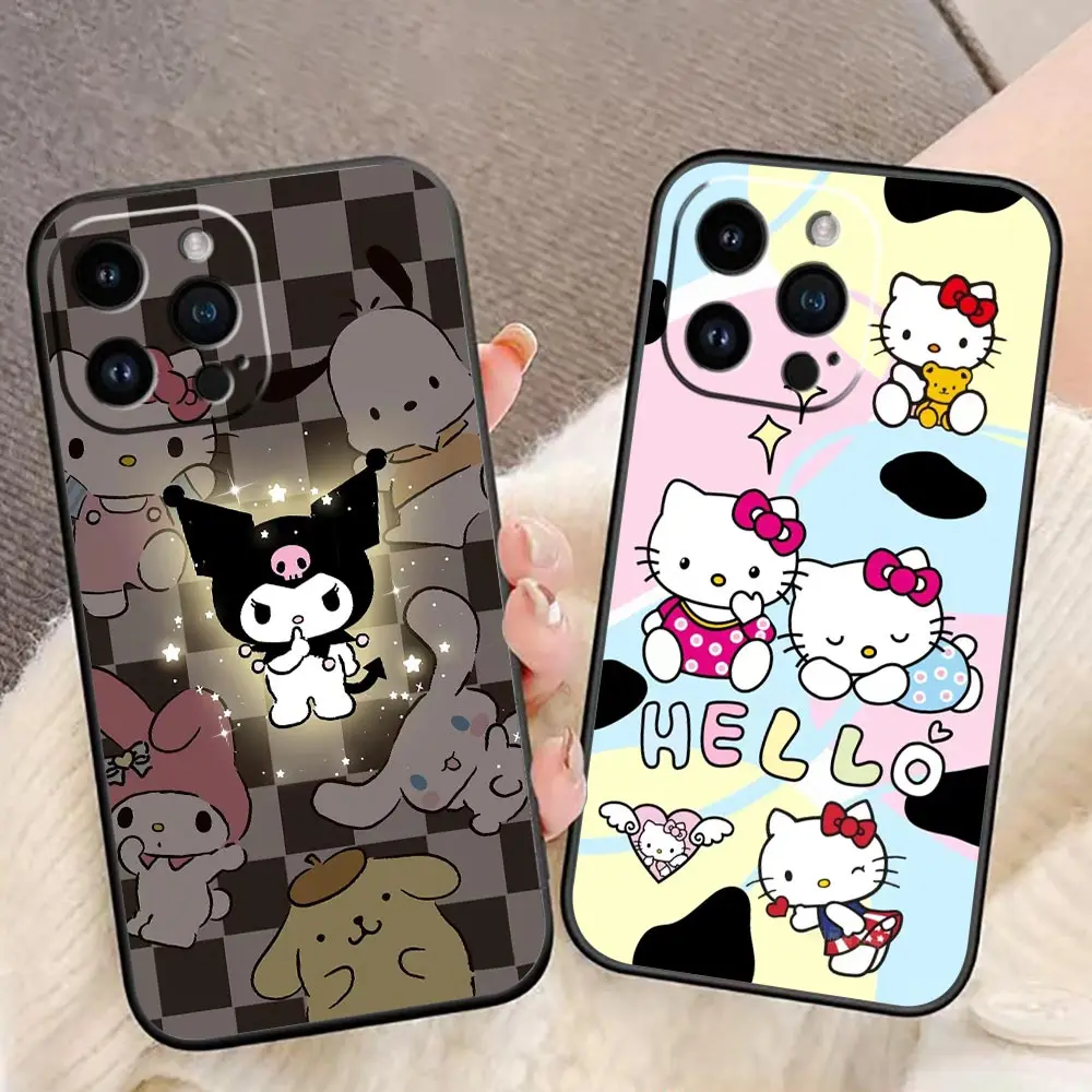 Funda Coque Case For iphone 15 14 13 12 11 Pro XS Max Mini X SE 2020 2022 8 7 Plus 5 Case Shell Cartoon H-Hello K-Kitty K-Kuromi