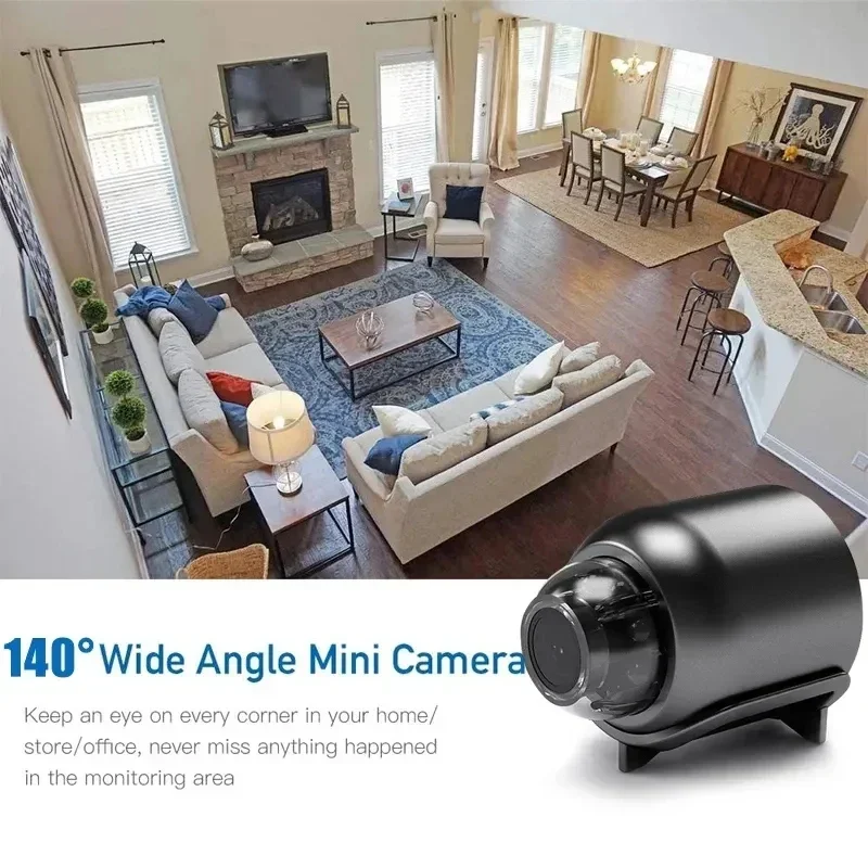 Webcam 1080P HD sans fil avec vision nocturne, mini caméra, enregistreur vidéo, prise en charge de la carte TF, WiFi, télécommande, téléphone, sécurité à domicile