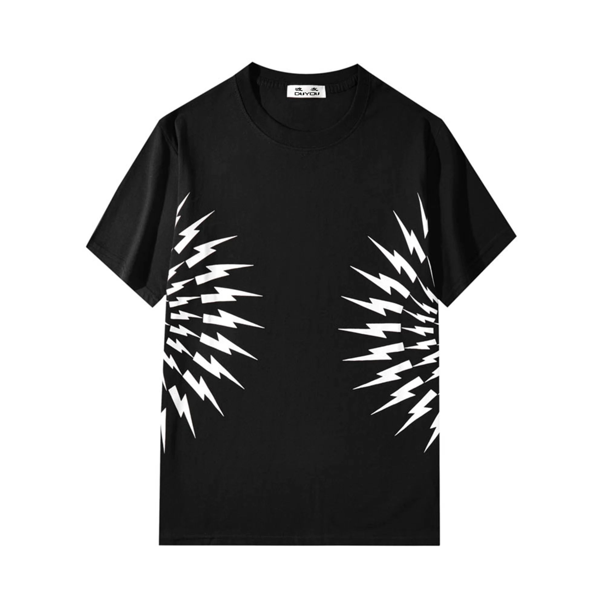 Summer New Unisex T-Shirt Men Women 100% Cotton Classic Lightning Print Casual T Shirt High Quality Male Tee 117