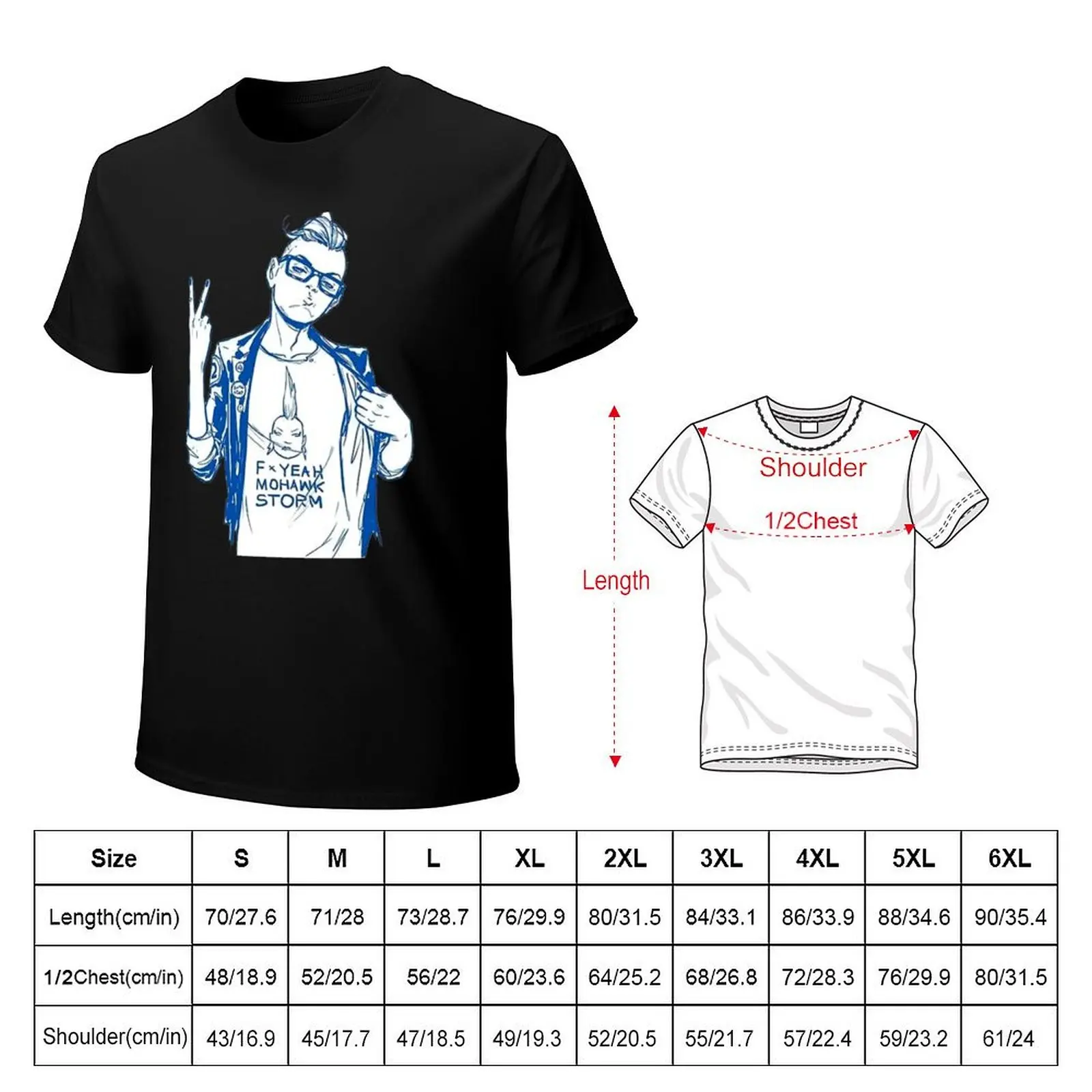 Quantin Quira -F Yeah Mohawk Storm T-Shirt Basic Plain Tee for Spring and Summer