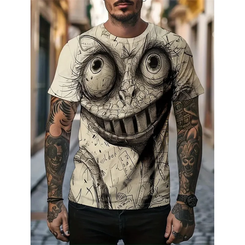 Monster Graffiti Art Graphic T-Shirt For Men Funny Animal 3D Printed Tees Summer Casual O-Neck Top Street T Shirts Short Sleeves image 5