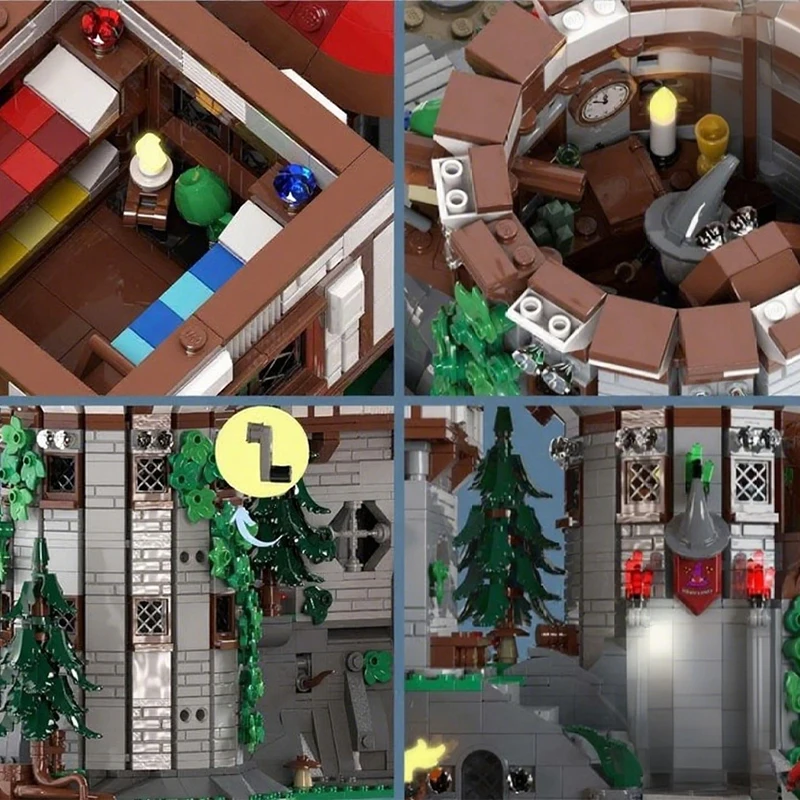 2876PCS MOC Crystal Keep Fantasy Castle Building Blocks DIY Assembly Educational Toys Gift for Magic Theme Fans