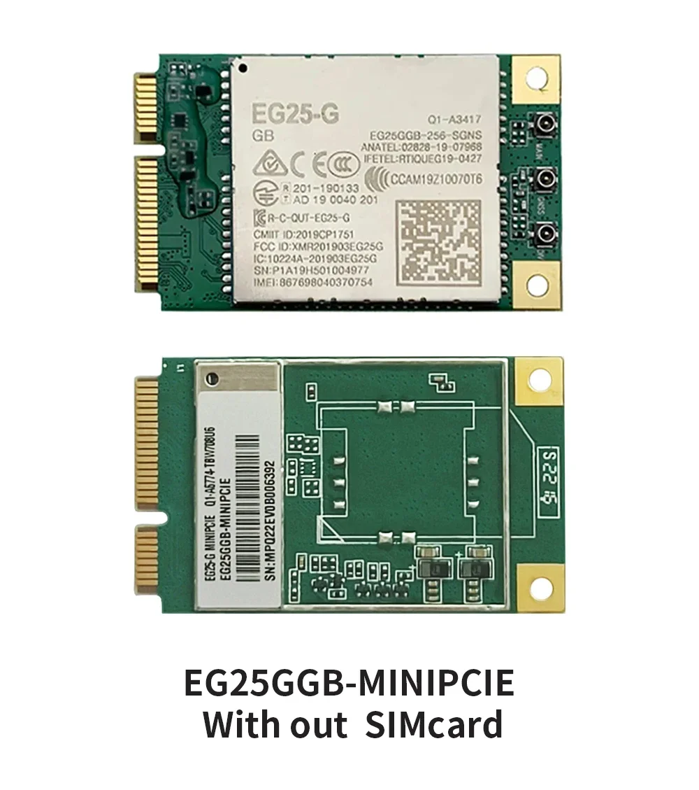 EG25-G EG25GGB-MINIPCIE/EG25GGB-MINIPCIE-S Mini Pcie CAT4-module voor Global Band SIM-kaartsleuf (optioneel)