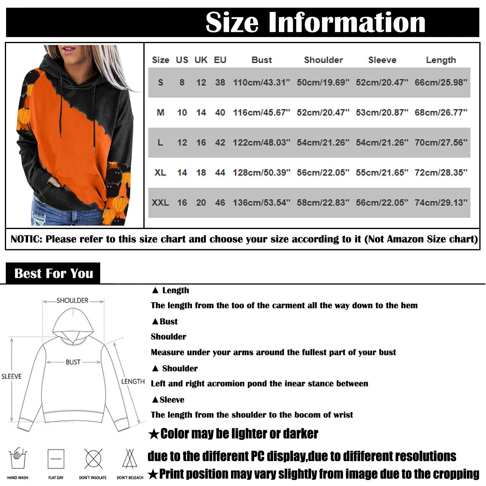 Pullover Hoodie Sweatshirts Women\'s Sweatshirts Halloween Pumpkin Printing Hoodies Fall Fashion Casual Soft Long Sleeve Tops