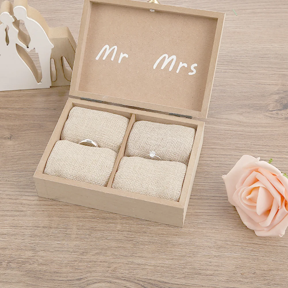 

1 шт., коробка для колец из натурального дерева, домашний дисплей для колец, чехол для хранения, деревянный органайзер для ювелирных изделий, коробка для демонстрации ювелирных изделий