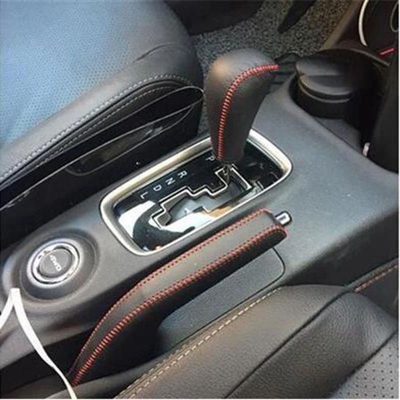 Leather handbraker gear cover set auto accessories car styling case for MITSUBISHI outlander Lancer Evolution Pajero ASX