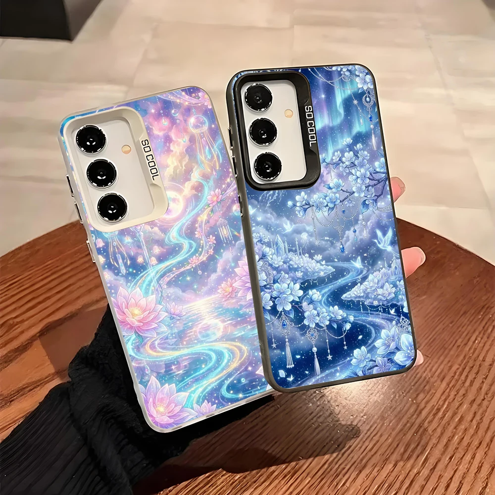 Beautiful Colors Phone Case for Samsung Galaxy A13 A14 A23 A02S A03 A05 A05S A52 A54 5G Grey Silvery Cover Shockproof Fundas Bag