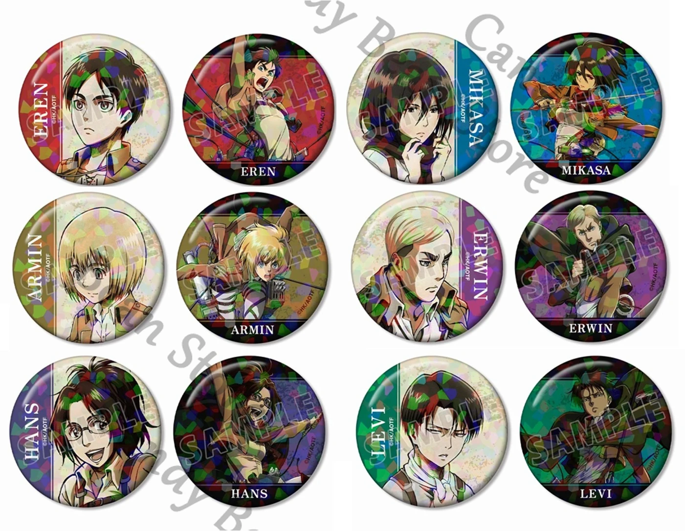 本物のアニメ進撃の巨人エレンイェーガーハンジゾーイ-levi-アッカーマンコスプレレーザーバッジエンブレム漫画ブローチ胸ピンクリスマスギフト