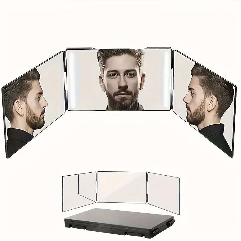 1pc/ Four-fold Handheld Mirror - Four-sided simple folding mirror, portable and portable dressing mirror, carry around