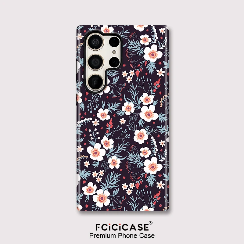 Fcicicase 2 in 1 Dual Layer Phone Case For Samsung Galaxy S25 Plus S20 FE S23 Ultra S24+ A16 A56 A26 A36 Painting Flower Cover