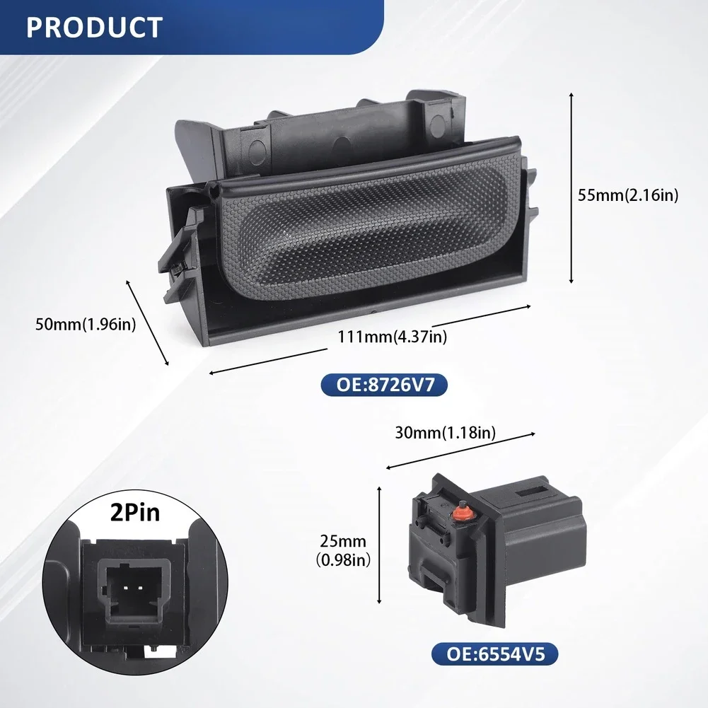 OEM Style Trunk Release Switch Kit 8726V7 6554V5 Including Tailgate Boot Handle For For 206 307 For 308 407SW C3
