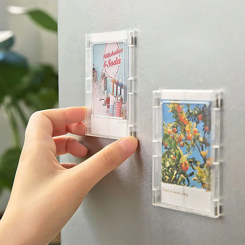 3-inch Photo Acrylic Magnetic Suction Frame DIY For Camera Mini 12 11 9 8 7s 25 50s EVO Camera Mini Film Photo Paper Home Decora