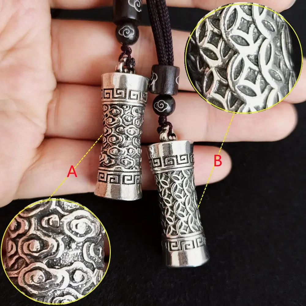 Openable Cylinder-shaped Pendant，Bottle Locket Necklace With 2 Styles Carved pattern，Vintage style Memorial Jewelry