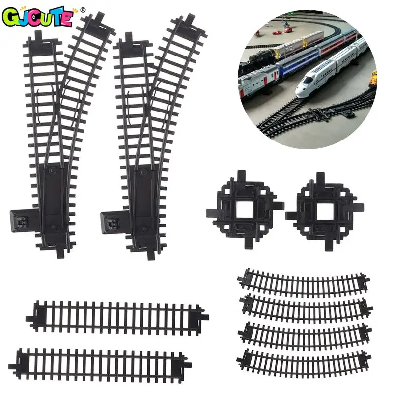 Rail Track Expansion Pack For Railway King Classical Train City Trains Flexible Tracks Straight Curved Rails Building Block Toys