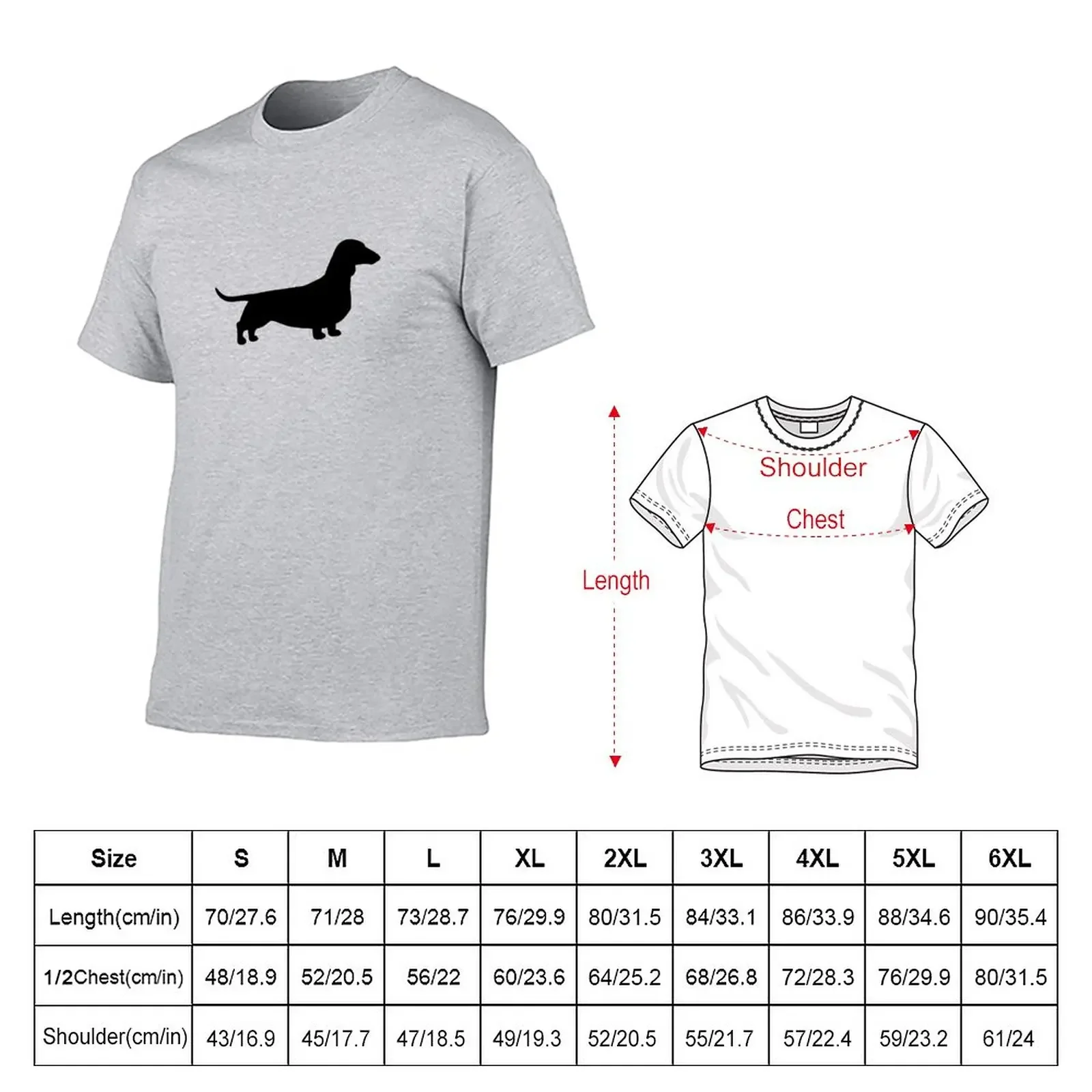 New Dachshund Dog Silhouette(s) Smooth Coated Wiener Dog T-Shirt shirts graphic tees tshirts for men