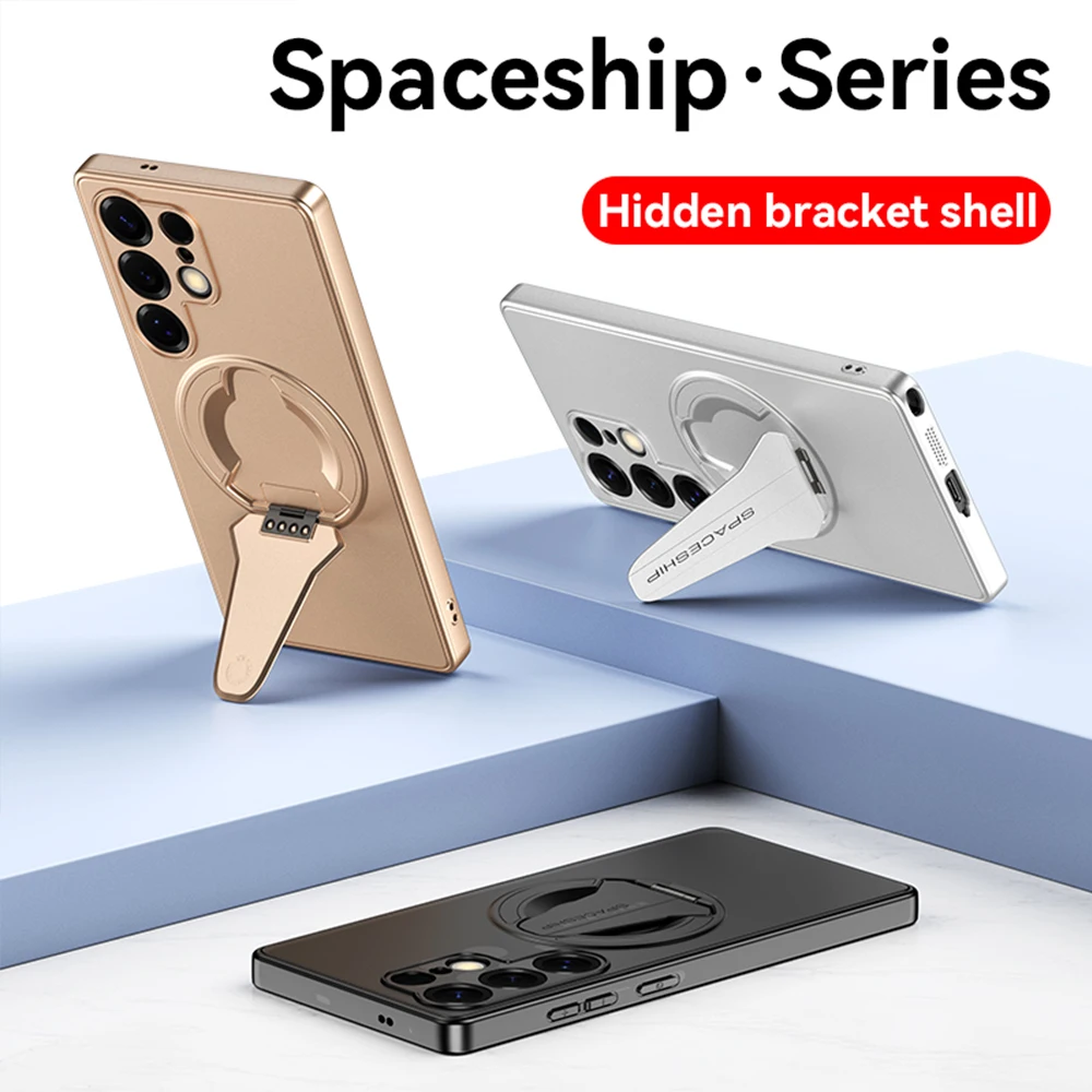 

Магнитный роскошный скрытый складной чехол-подставка для телефона Samsung S25 Ultra S25 S25Plus S25Edge, противоударный чехол с беспроводной зарядкой