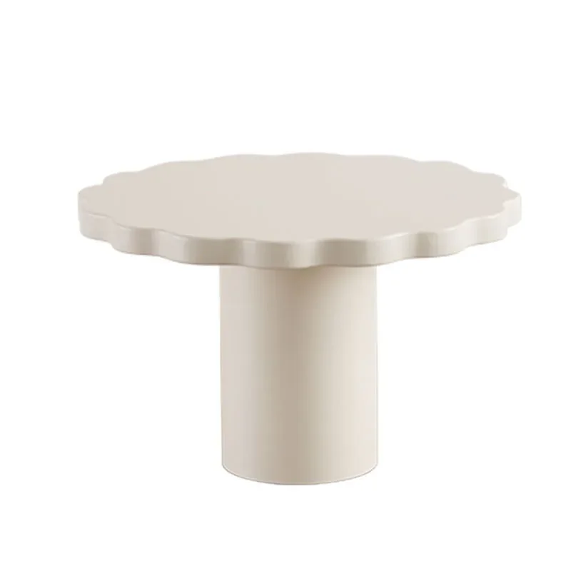 

Cream wind light luxury small coffee table B & B modern simple round table white lacquered